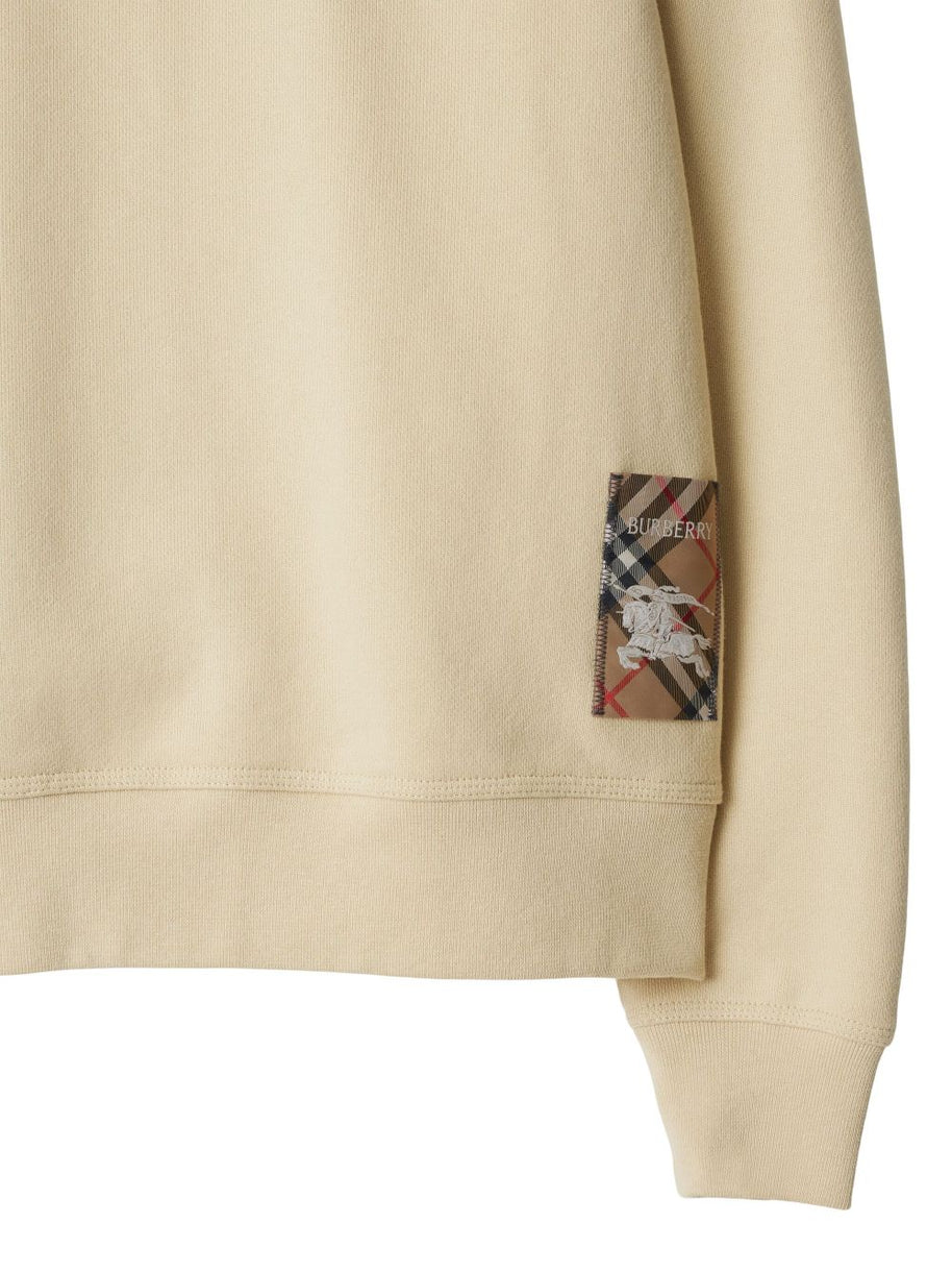 Burberry Beige Check Patch Sweatshirt