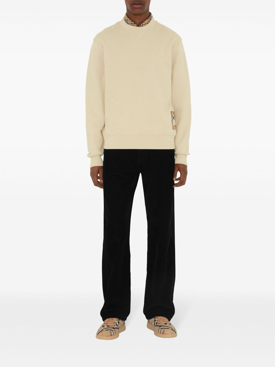 Burberry Beige Check Patch Sweatshirt