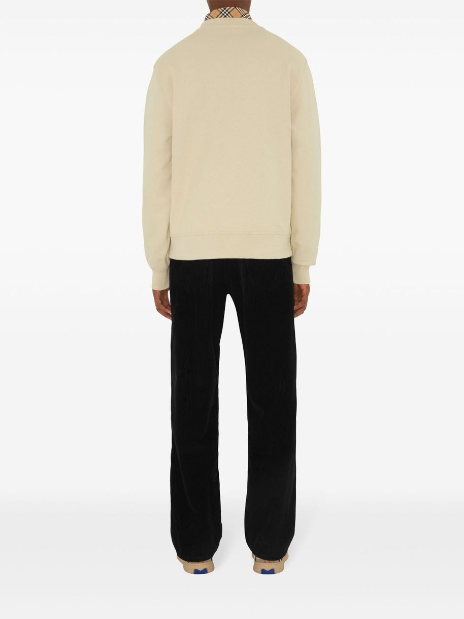 Burberry Beige Check Patch Sweatshirt