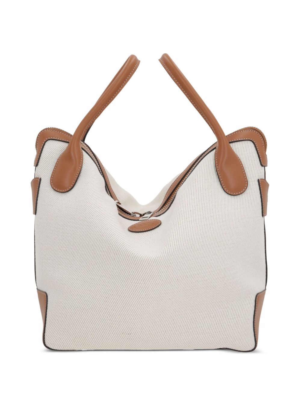 Tod's Canvas And Leather Tote Bag