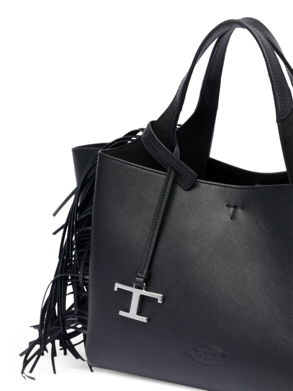 Tod's Mini Bag With Fringe Detail Black