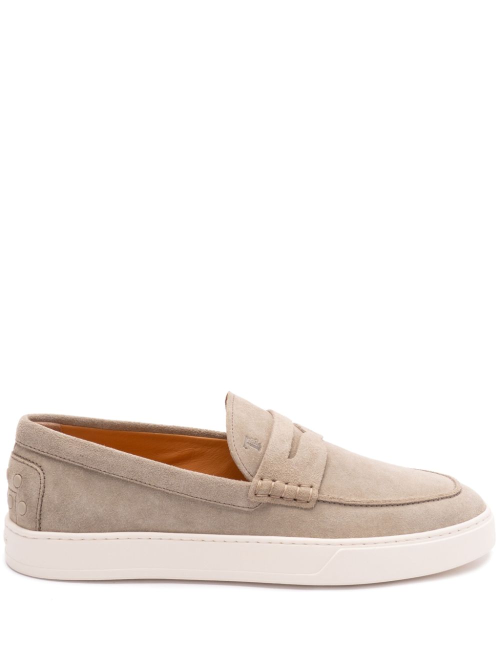 Tod's Suede Loafers Beige With Penny Slot