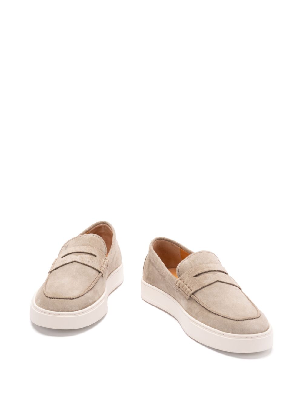 Tod's Suede Loafers Beige With Penny Slot