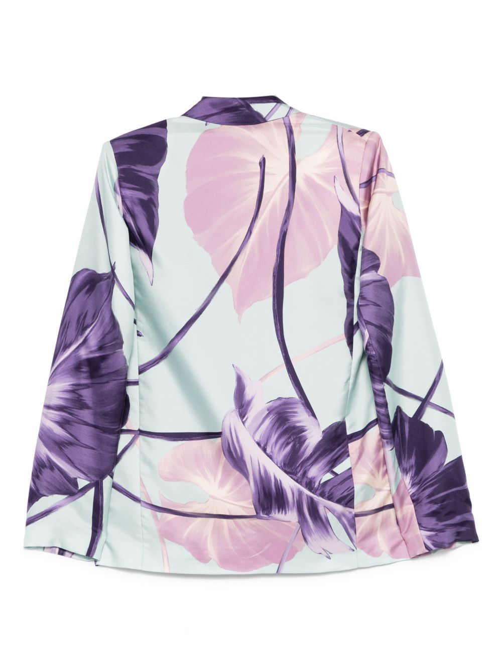 F.R.S . Printed Silk Double-breasted Jacket - Purple