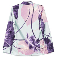 F.R.S . Printed Silk Double-breasted Jacket - Purple
