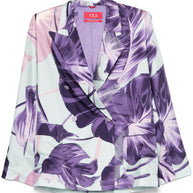 F.R.S . Printed Silk Double-breasted Jacket - Purple