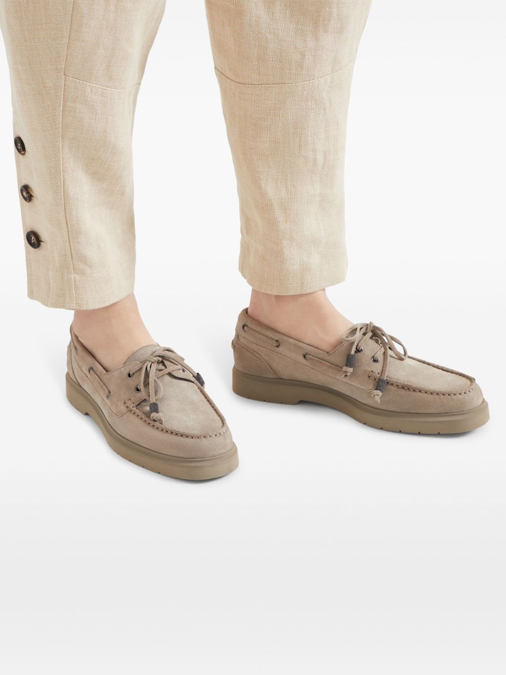 Brunello Cucinelli Monili Detail Boat Shoes