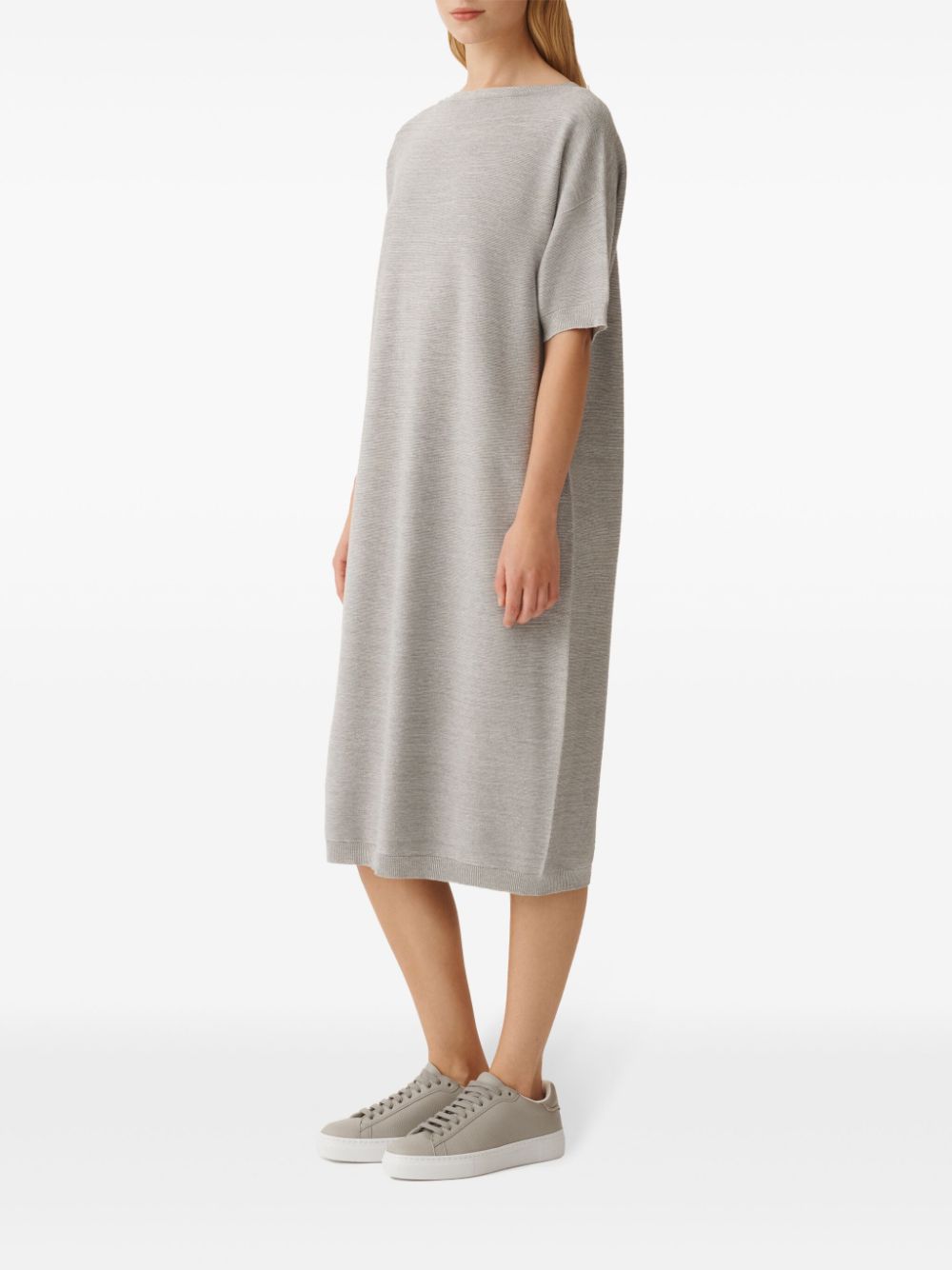 Fabiana Filippi Grey Cotton Midi Dress