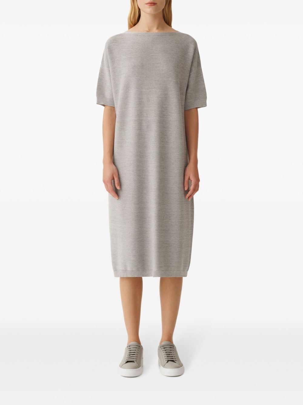 Fabiana Filippi Grey Cotton Midi Dress