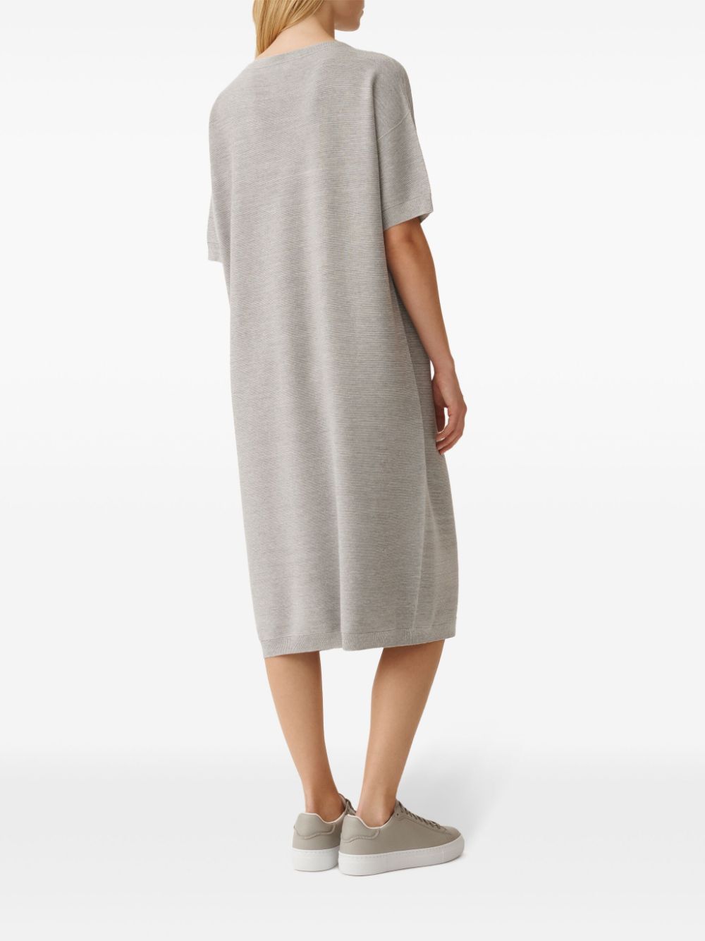 Fabiana Filippi Grey Cotton Midi Dress