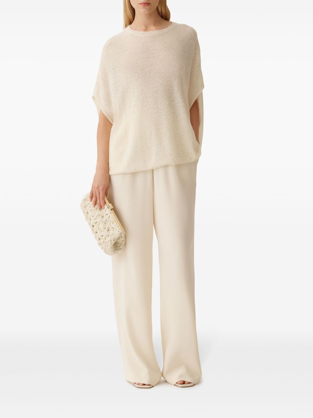 Fabiana Filippi White Wool Sweater