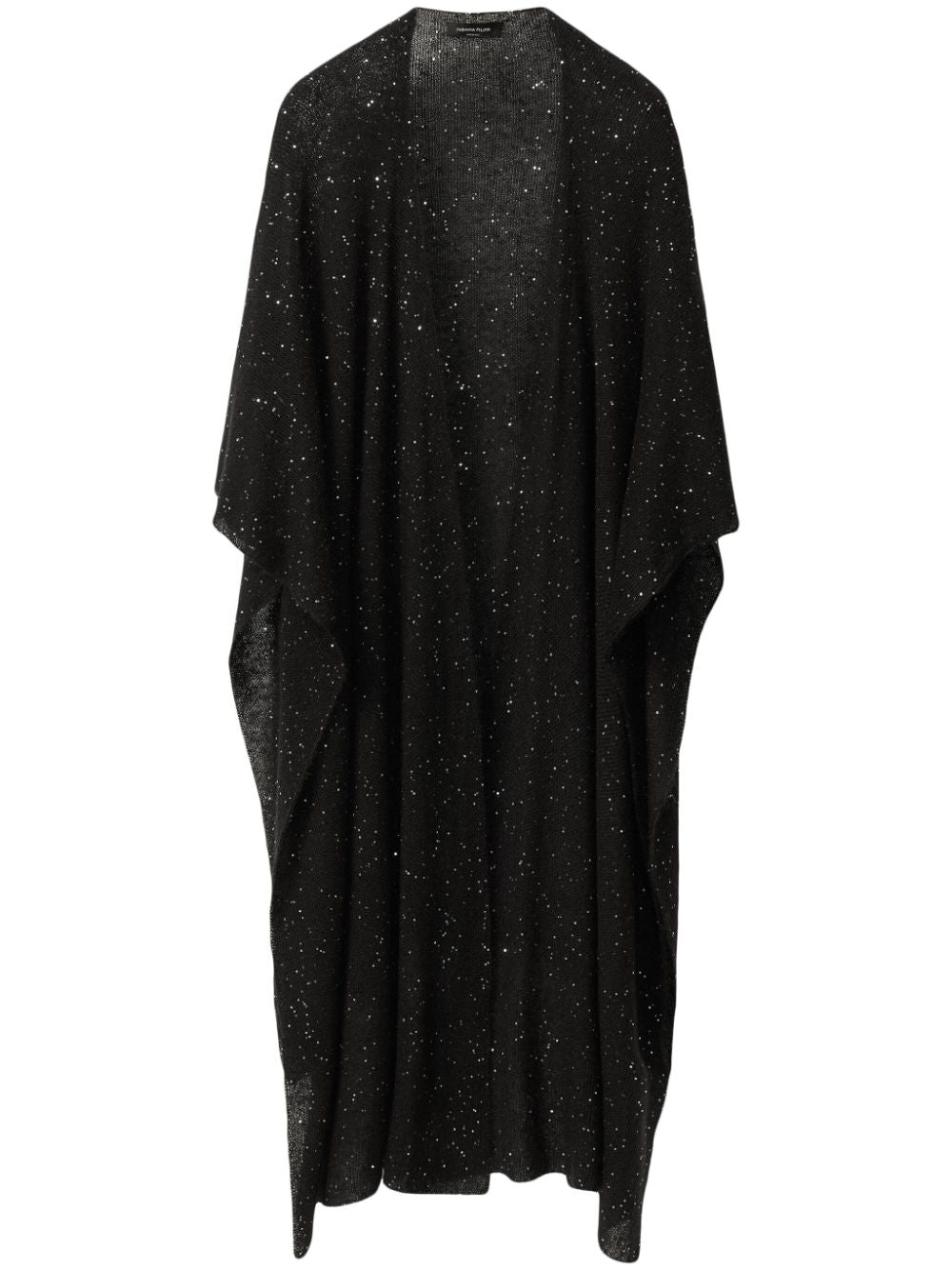 Fabiana Filippi Black Soft mohair sequin open front cape