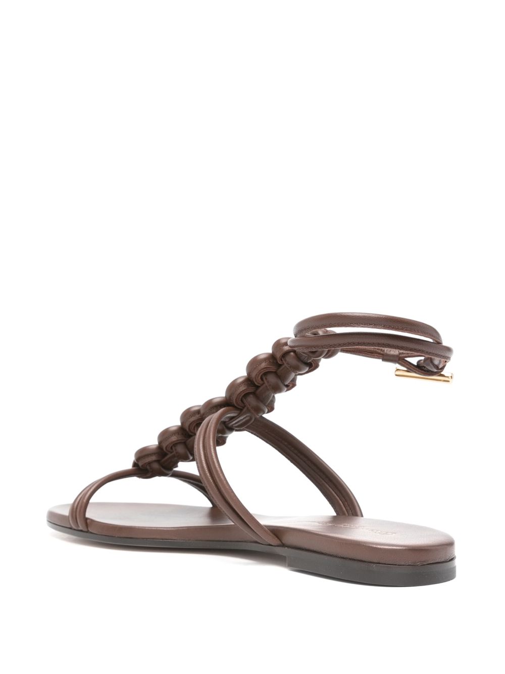 Gianvito Rossi Brown Leather Flat Sandals