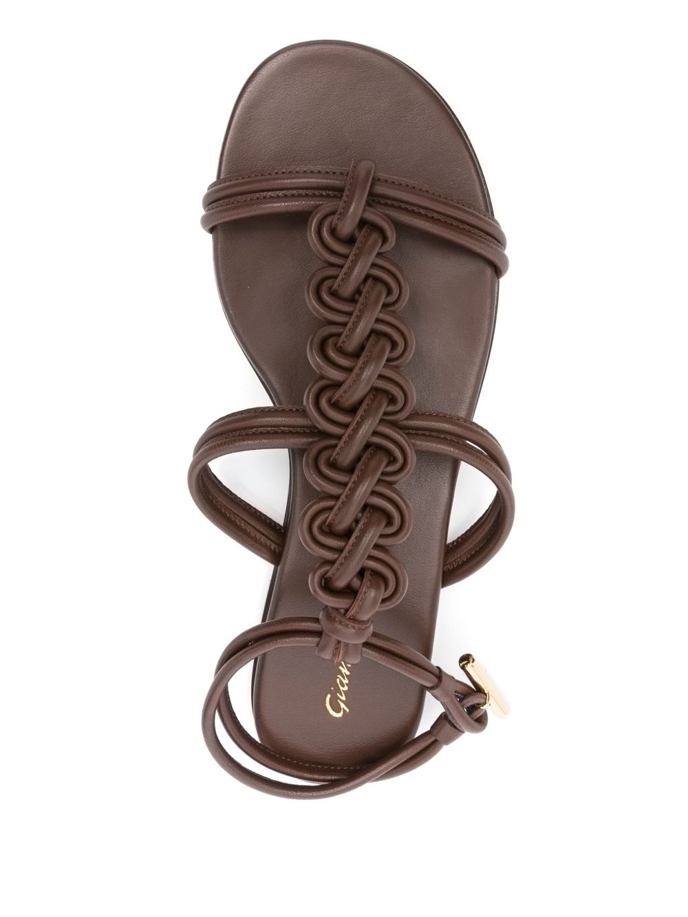 Gianvito Rossi Brown Leather Flat Sandals