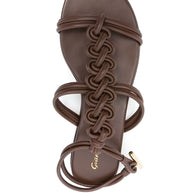 Gianvito Rossi Brown Leather Flat Sandals