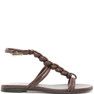 Gianvito Rossi Brown Leather Flat Sandals