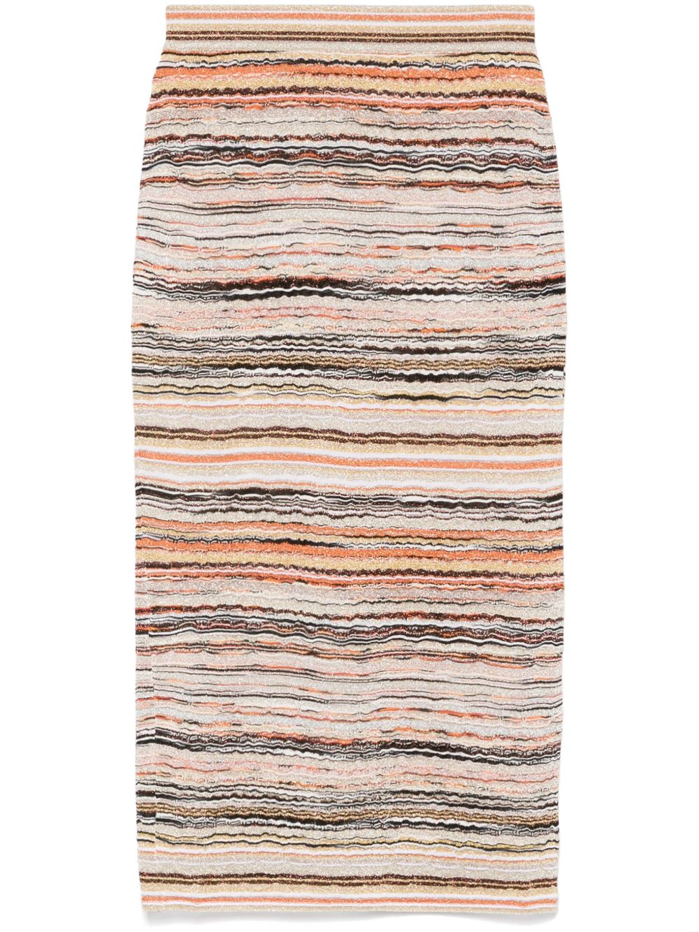 Missoni Midi Skirt In Lamé Embossed Viscose With Wave Pattern