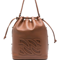 Casadei Voyage Leather Bucket Bag Brown