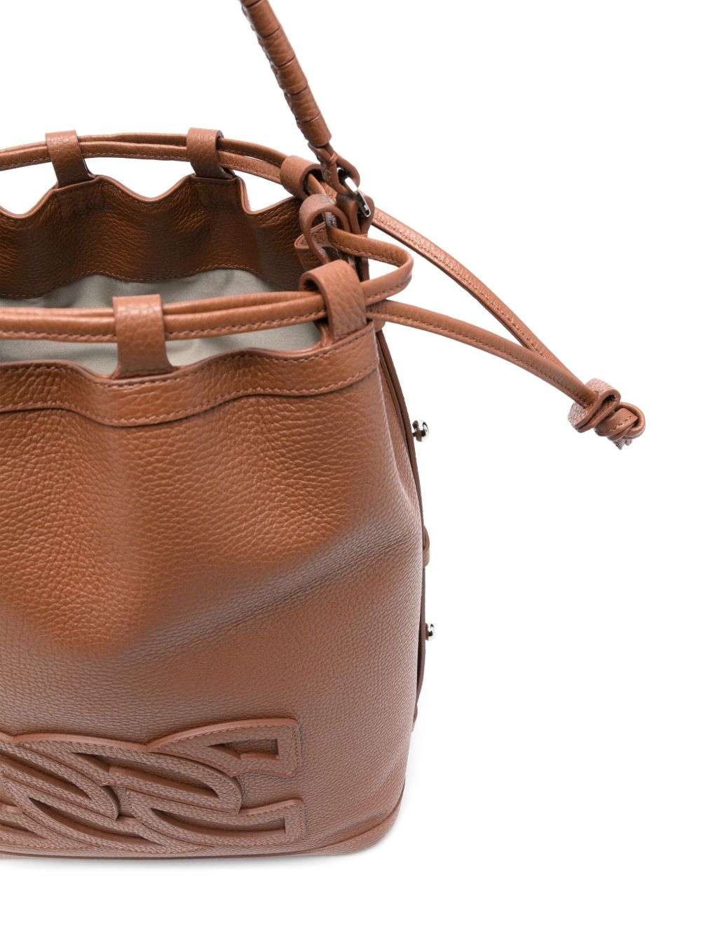 Casadei Voyage Leather Bucket Bag Brown