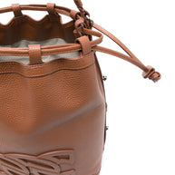 Casadei Voyage Leather Bucket Bag Brown
