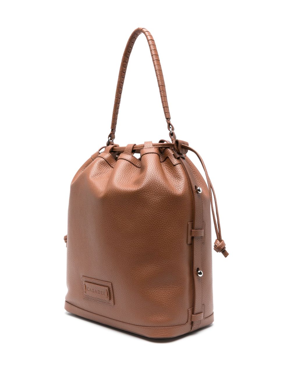 Casadei Voyage Leather Bucket Bag Brown