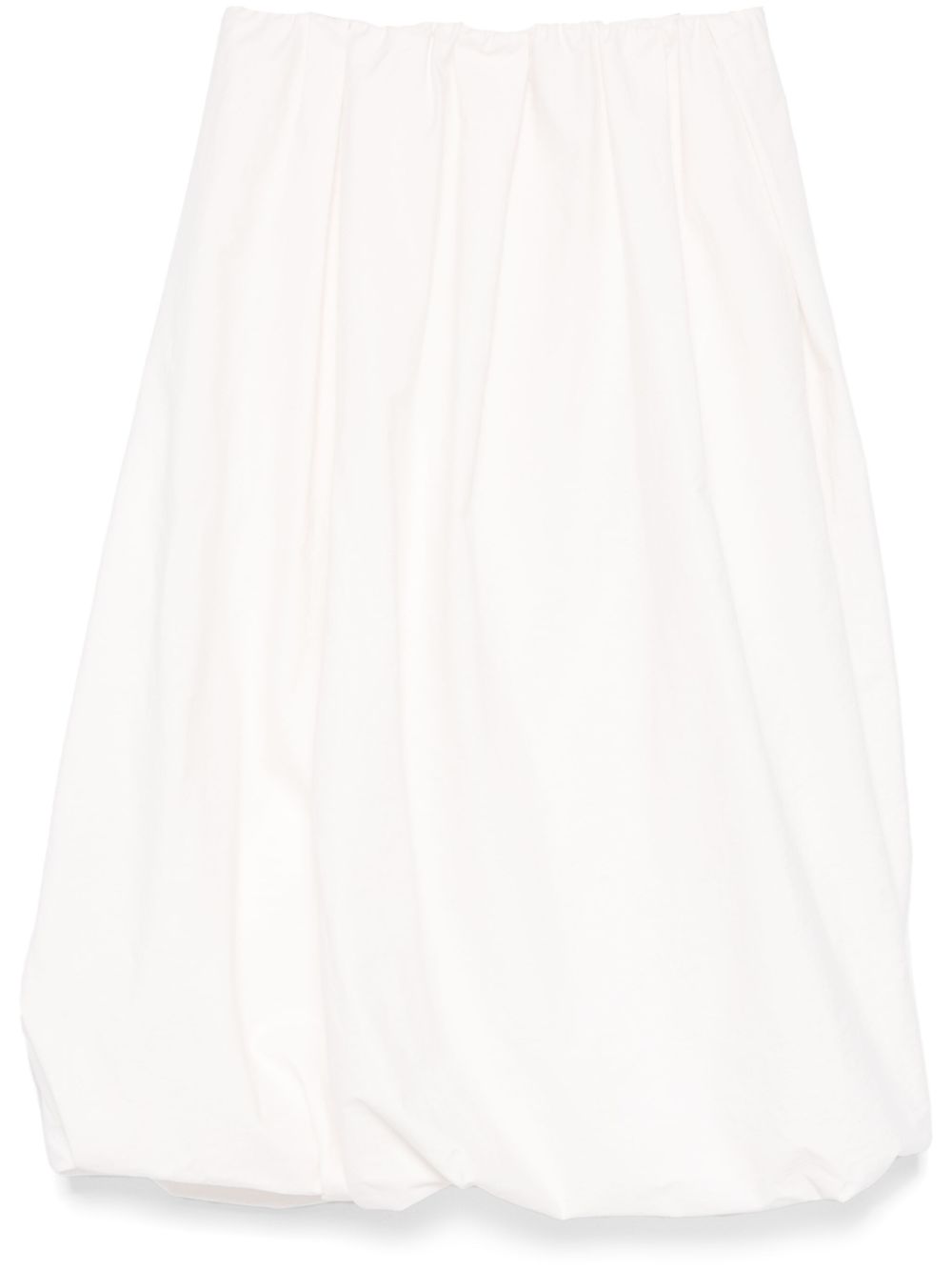 Brunello Cucinelli Cotton Bubble Hem Skirt White