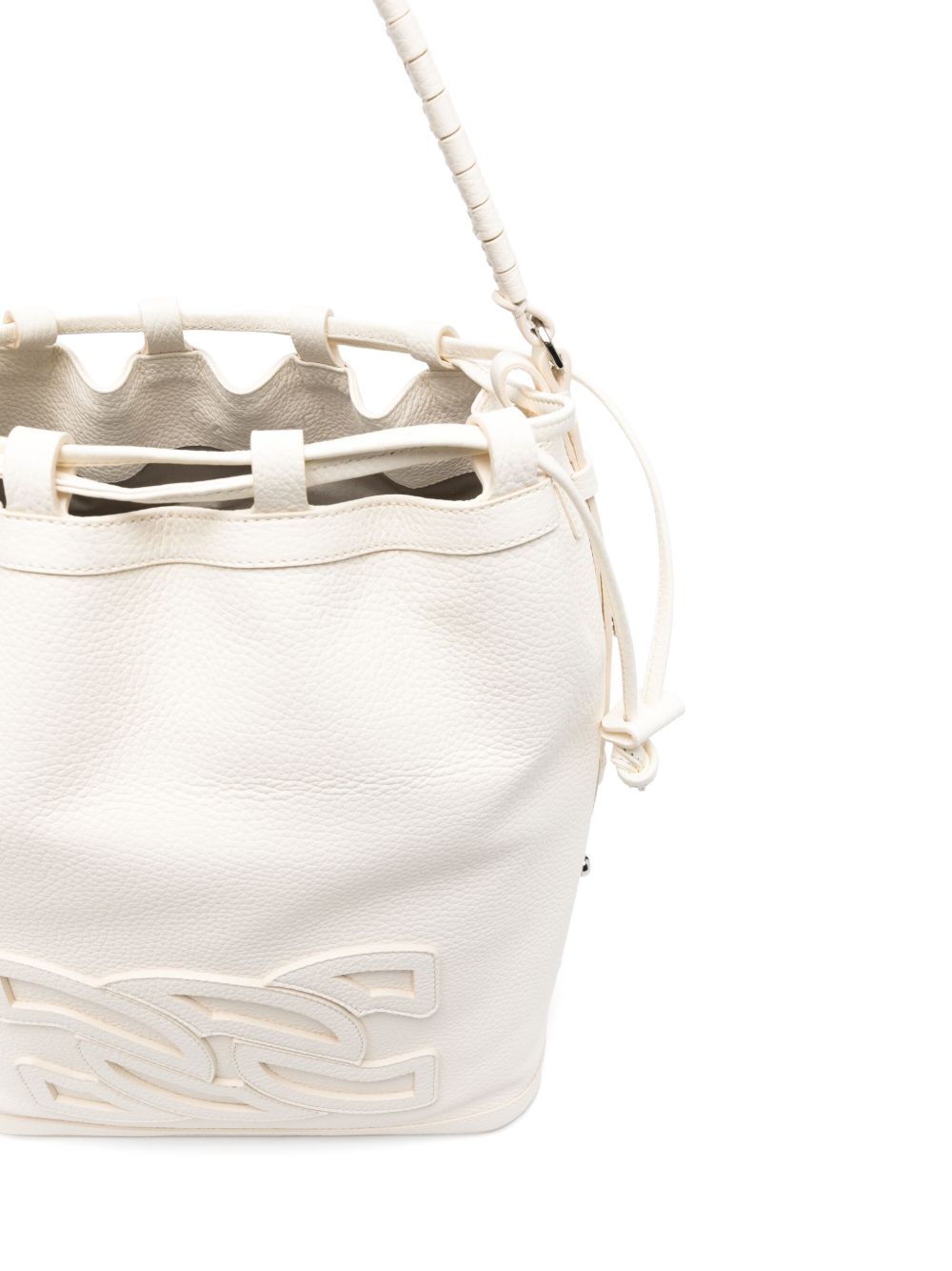 Casadei Voyage Leather Bucket Bag White