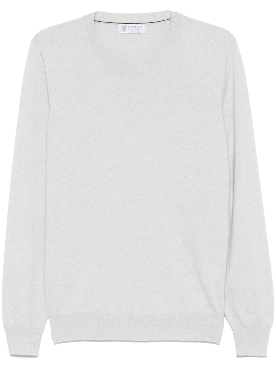 Brunello Cucinelli Cashmere Sweater In Light Grey