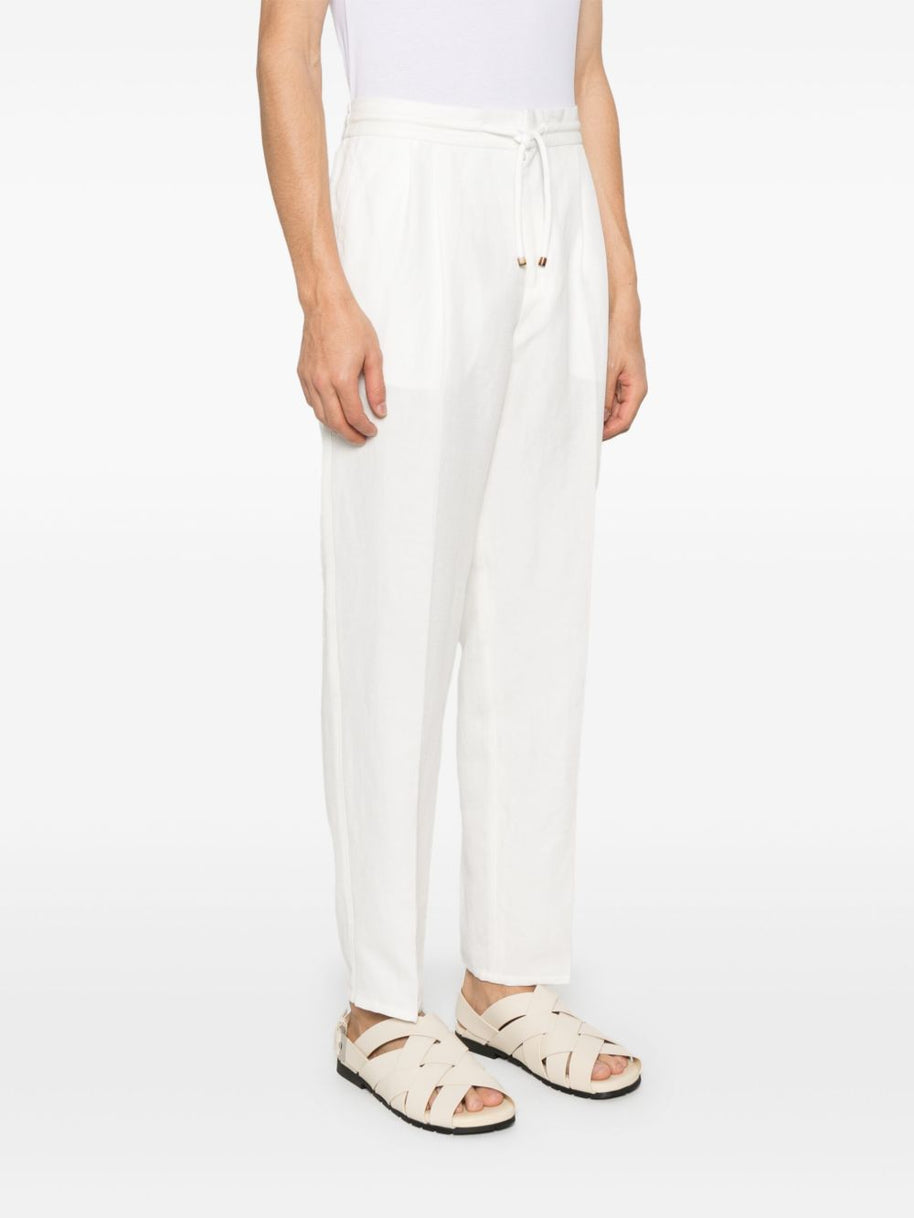 Brunello Cucinelli Linen Trousers In White