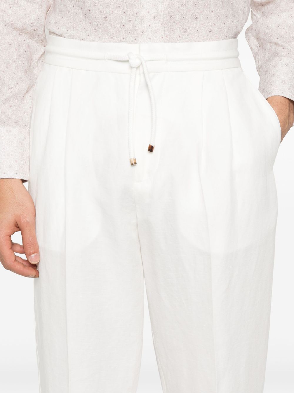 Brunello Cucinelli Linen Trousers White