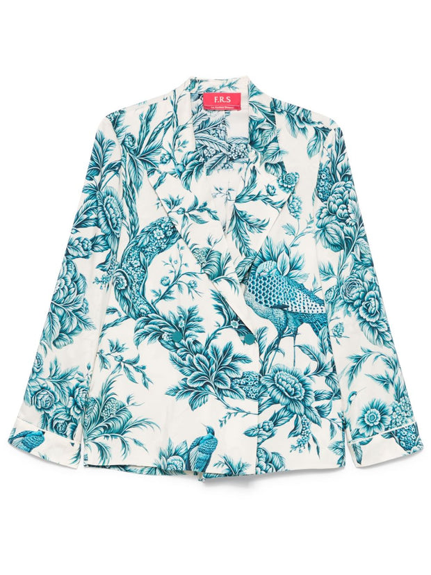 F.R.S . Otrera Silk Shirt In Blue