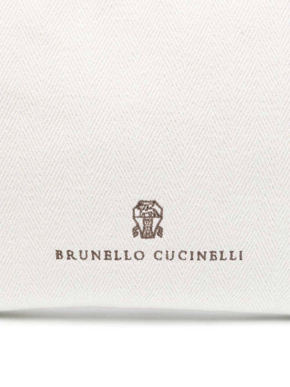 Brunello Cucinelli Cotton Top Zip Wallet White