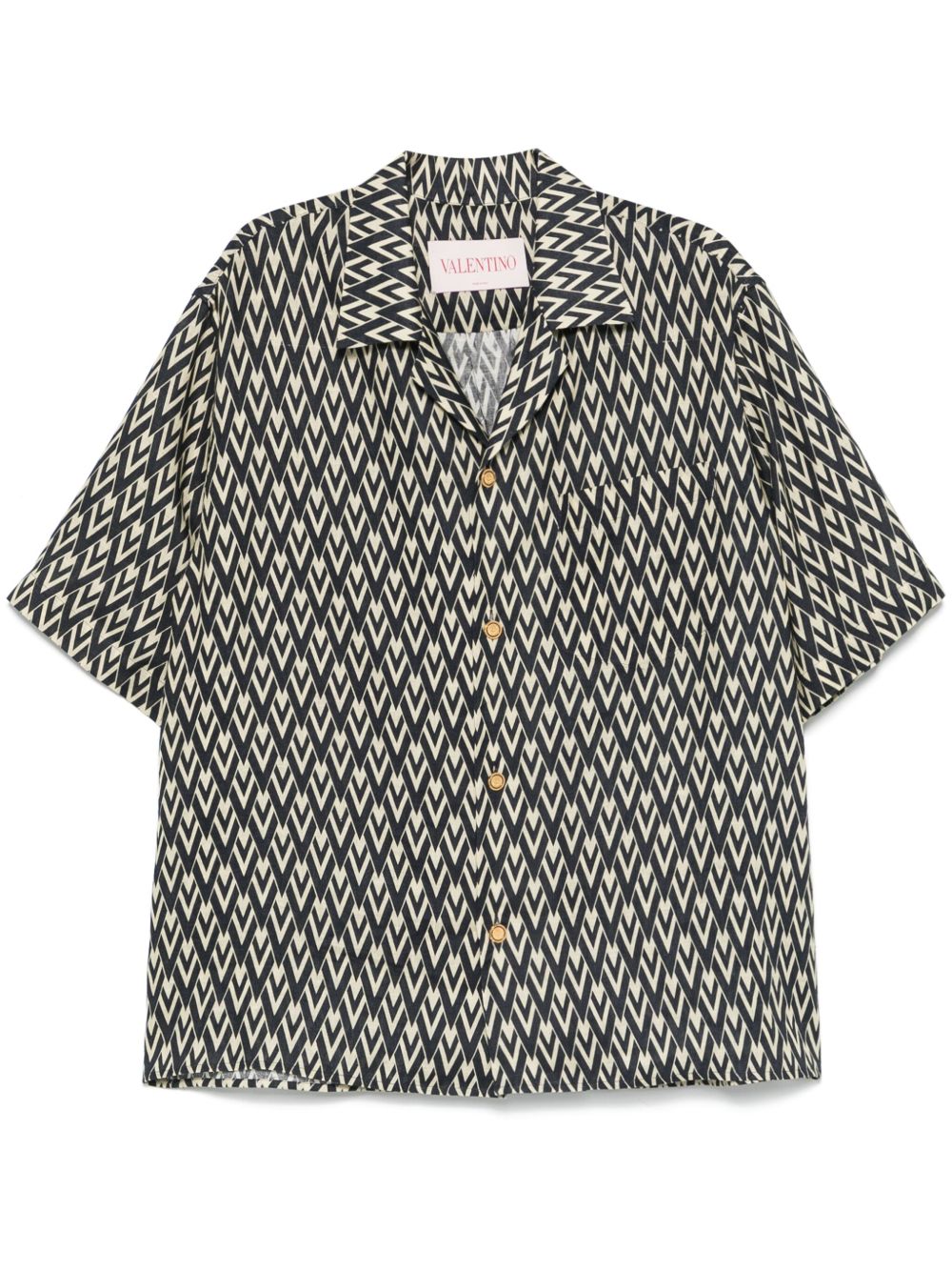 Valentino Bowling Shirt With Toute La V Print