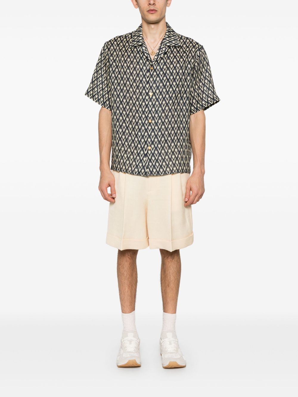 Valentino Bowling Shirt With Toute La V Print