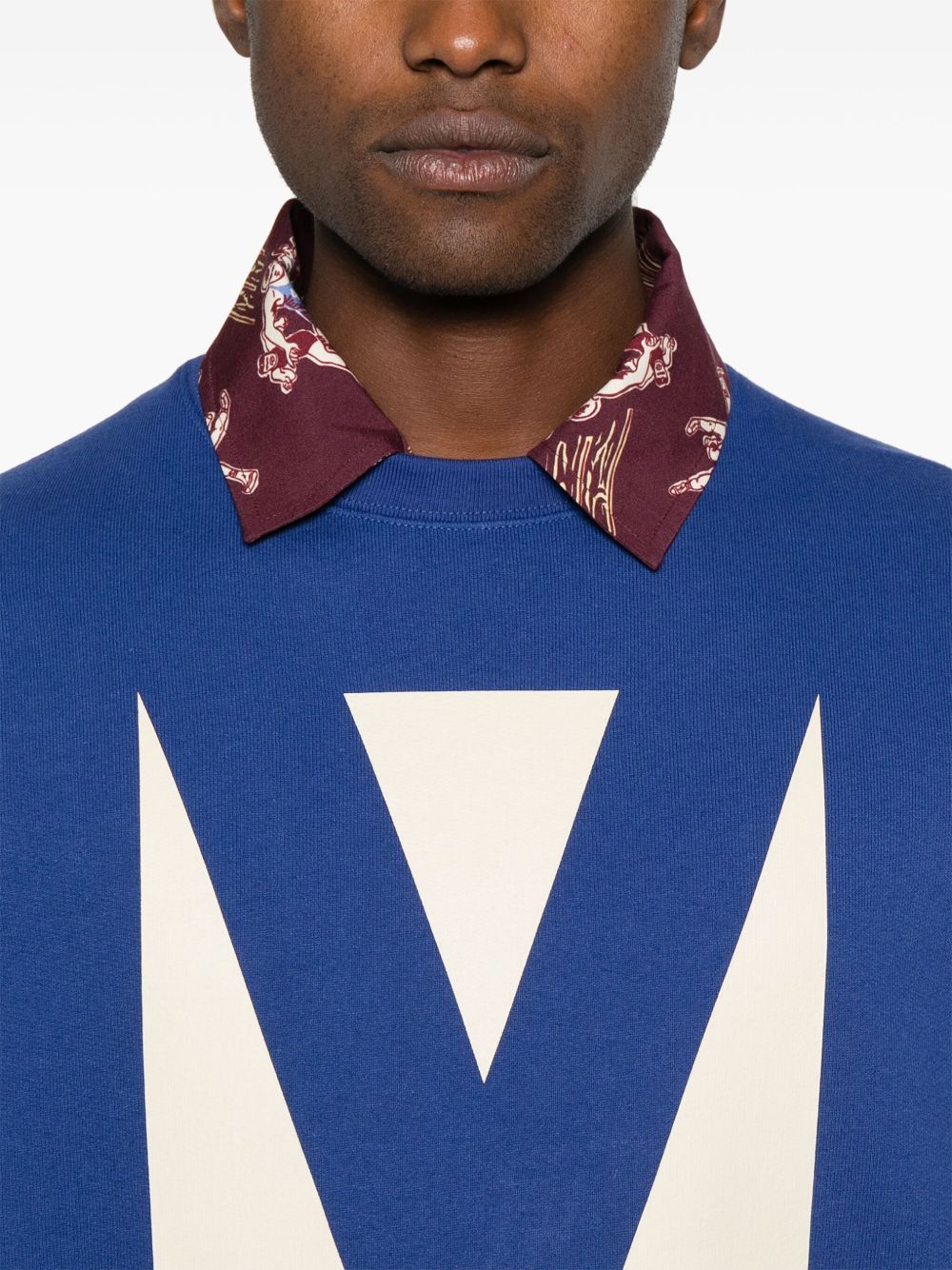 Valentino Cotton Crew Neck Sweatshirt Blue