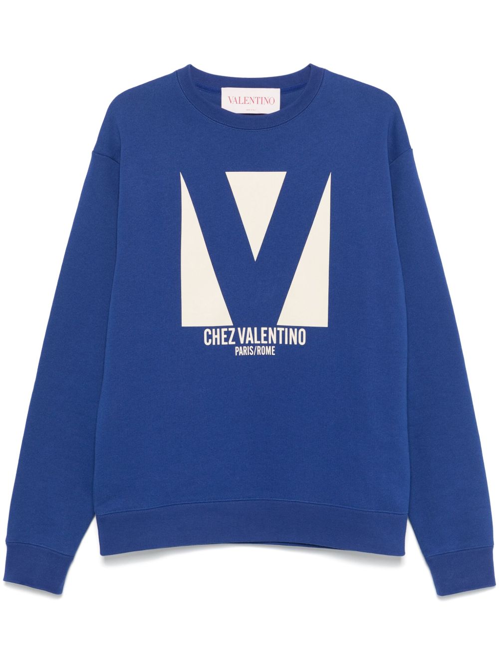 Valentino Cotton Crew Neck Sweatshirt Blue