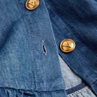 Valentino Blue Denim Midi Skirt With Ruffle Detail