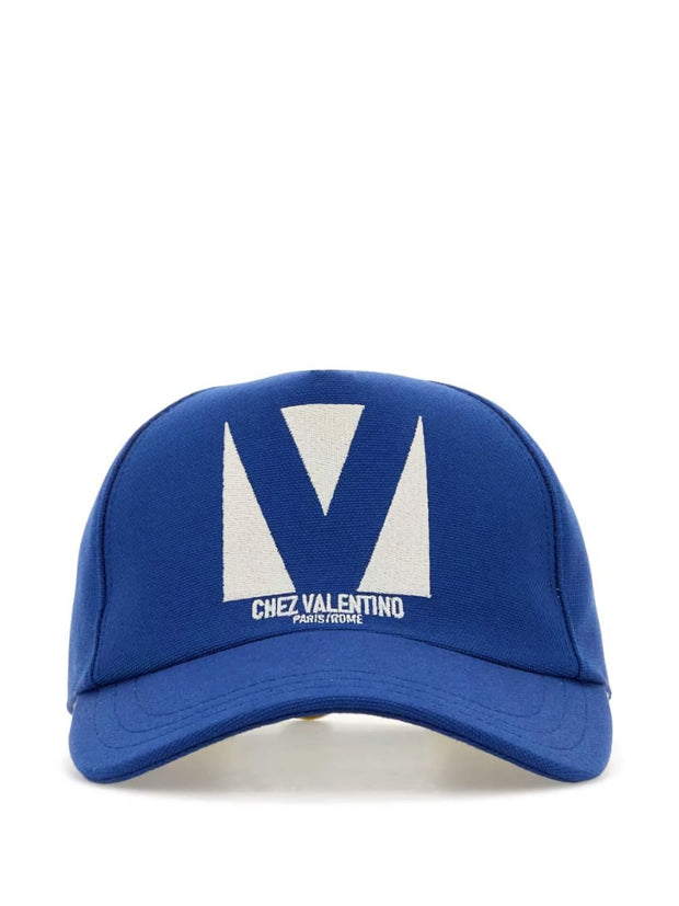 Valentino Garavani Chez Valentino Cotton Baseball Cap - Blue