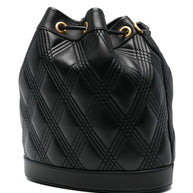 Valentino Garavani Quiltie 67 Leather Bucket Bag - Black