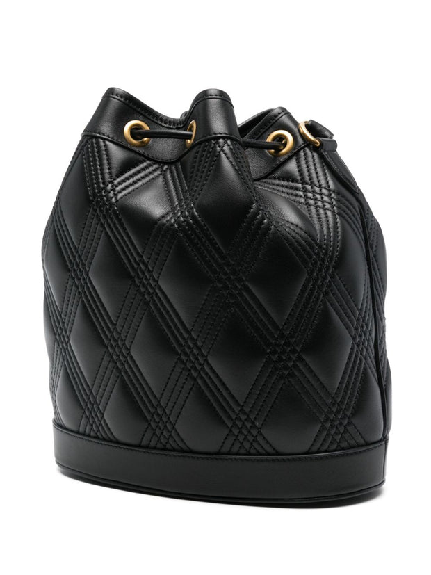 Valentino Garavani Quiltie 67 Leather Bucket Bag - Black