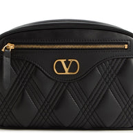 Valentino Garavani Quiltie 67 Leather Camera Bag - Black