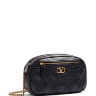 Valentino Garavani Quiltie 67 Leather Camera Bag - Black