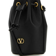 Valentino Garavani VLogo Signature Mini Leather Bucket Bag - Black