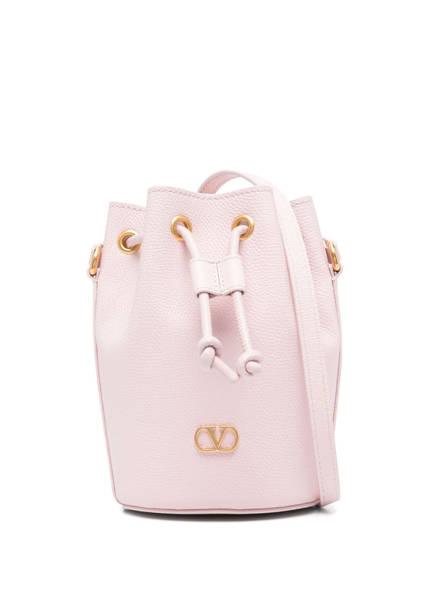 Valentino Garavani VLogo Signature mini leather bucket bag - Pink