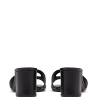 Valentino Garavani VLogo Cut-Out Leather Mules - Black
