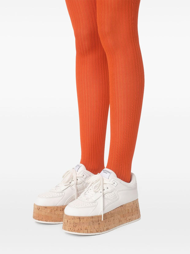 Valentino Garavani Freedots XL Sneaker In Calfskin And Cork