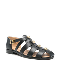 Valentino Garavani Studshield Leather Sandals - Black