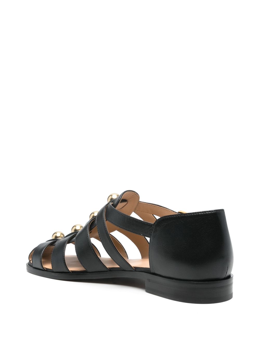Valentino Garavani Studshield Leather Sandals - Black