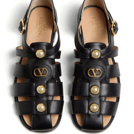 Valentino Garavani Vlogo Signature Fisherman Sandal In 20mm Calfskin