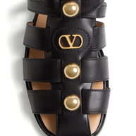 Valentino Garavani Vlogo Signature Fisherman Sandal In 20mm Calfskin